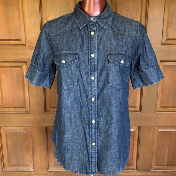 Pendleton Denim Blue Short Sleeve Button DownShirt - Picture 4 of 6